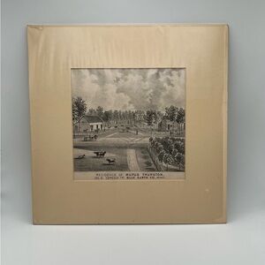 Vintage Blue Earth Minnesota Lithograph Historical Atlas 1874 With Matte 10x10